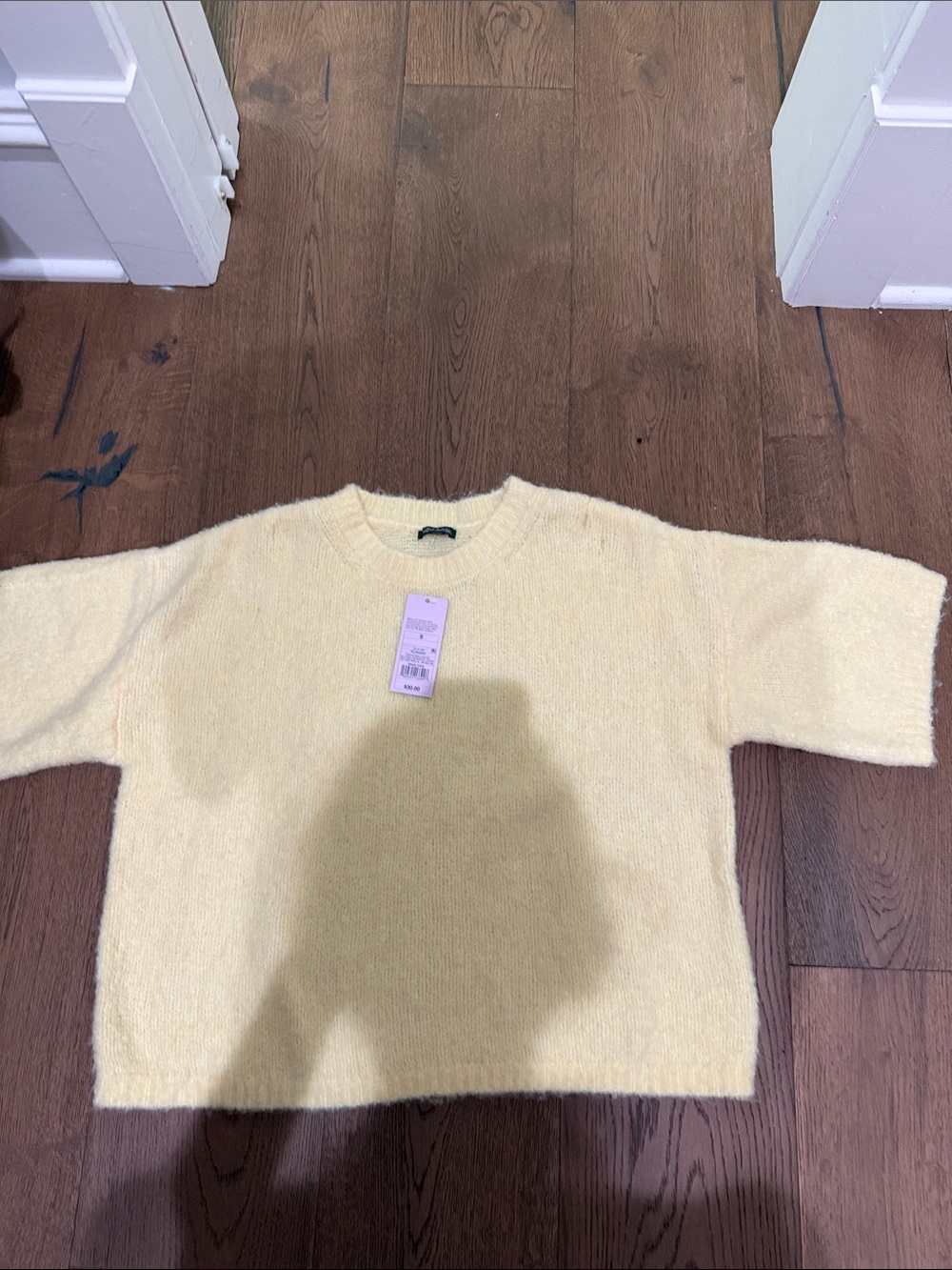 Target Pale Yellow Short Sleeve Crewneck Sweater